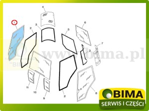 SZYBA DRZWI PRAWA MASSEY FERGUSON 3907222M1