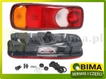LAMPA TYŁ TYLNA LEWA NA ŻARÓWKI, 12/24V  Z PODŚWIETLENIEM TABLICY