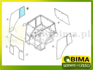 SZYBA BOCZNA TYLNA PRAWA REANULT CLAAS 6005029098