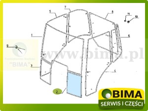 SZYBA PRZEDNIA DOLNA LEWA RENAULT CLAAS 7700062365