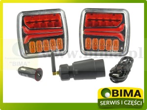LAMPY LED DO PRZYCZEPY BEZPRZEWODOWE MOCOWANIE NA MAGNES ZESTAW OŚWIETLENIA