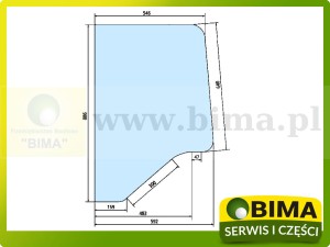 SZYBA DRZWI PRAWA CASE 3233051R2