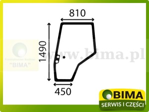 SZYBA DRZWI LEWA ZAGIĘTA PRZYCIEMNIONA MASSEY FERGUSON 3902123M1 3902123M2