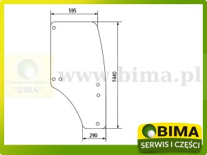 SZYBA DRZWI PRAWA  JOHN DEERE R198625 SU27313