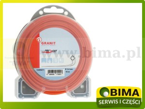 ŻYŁKA KOSY WERSJA 4-KĄTNA Ø2,4MM DŁ 15M PRO CUT