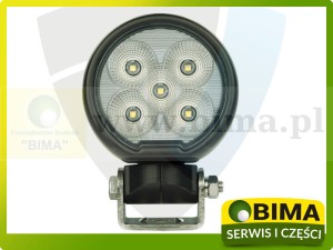 LAMPA ROBOCZA HALOGEN 5LED OSRAM 50W ROZPROSZONA 4000 LM OKRĄGŁA