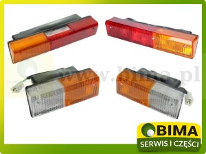 KOMPLET LAMP POZYCYJNYCH PRZÓD TYŁ KIERUNKOWSKAZ MASSEY FERGUSON LANDINI CASE