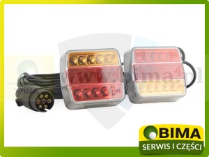LAMPY TYLNE ZESPOLONE NA MAGNES 12V PRZEWÓD 7,5M