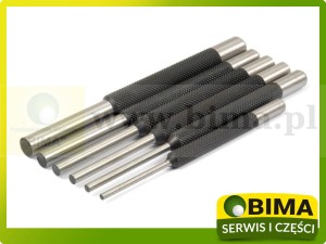 Zestaw wybijaków walcowych 3-10 mm (6 szt.) – do kołków, śrub, nitów, zawleczek 