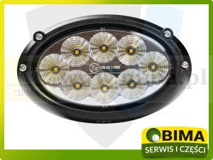 LAMPA ROBOCZA HALOGEN 8LED 40W ROZPROSZONA 3200LM DO MASSEY FERGUSON JOHN DEERE NEW HOLLAND KUBOTA  OWALNA 