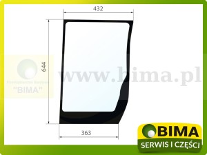 SZYBA PRZEDNIA DOLNA PRAWA  PRZYCIEMNIANA CASE IH FORD NEW HOLLAND 87566891 82030487