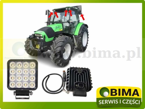 LAMPA ROBOCZA Z WTYCZKĄ DT HALOGEN 64LED OSRAM 64W ROZPROSZONA 5120 LM KWADRATOWA Case IH Deutz-Fahr Fendt Fiat Ford New Holland John Deere Lamborghini Landini McCormick Massey Ferguson Renault CLAAS Same Valtra Ursus Zetor