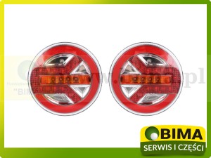 LAMPY ZESPOLONE TYLNE LED OKRĄGŁE 12-24V ZESTAW