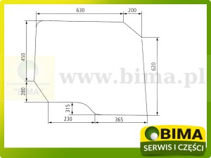 SZYBA DRZWI GÓRNA RENAULT PRZEZROCZYSTA CLAAS  6005002914