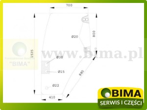 SZYBA DRZWI LEWA CASE IH NEW HOLLAND