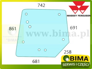 SZYBA TYLNA MASSEY FERGUSON SERIA 6000 7000 8000