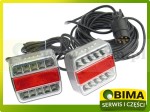 ZESTAW LAMP TYLNYCH LED 12V NA MAGNES PRZYCZEPA KOMBAJN MASZYNY ROLNICZE BUDOWLANE